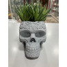 Maceta Calavera Decorada Gris en PLA