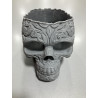 Maceta Calavera Decorada Gris en PLA